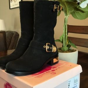 Vince Camuto Black Moto Short Boots, worn once.